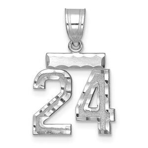 14k White Gold, Varsity Collection, Small D/C Pendant, Number 24